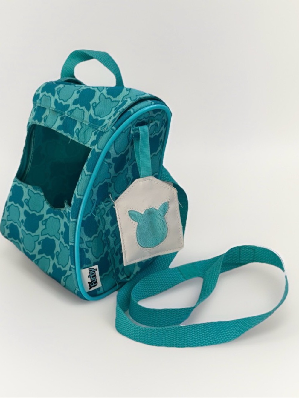 Retro Y2K Furby Carry Bag Teal Aqua Tiger Electronics Travel Case Accessory